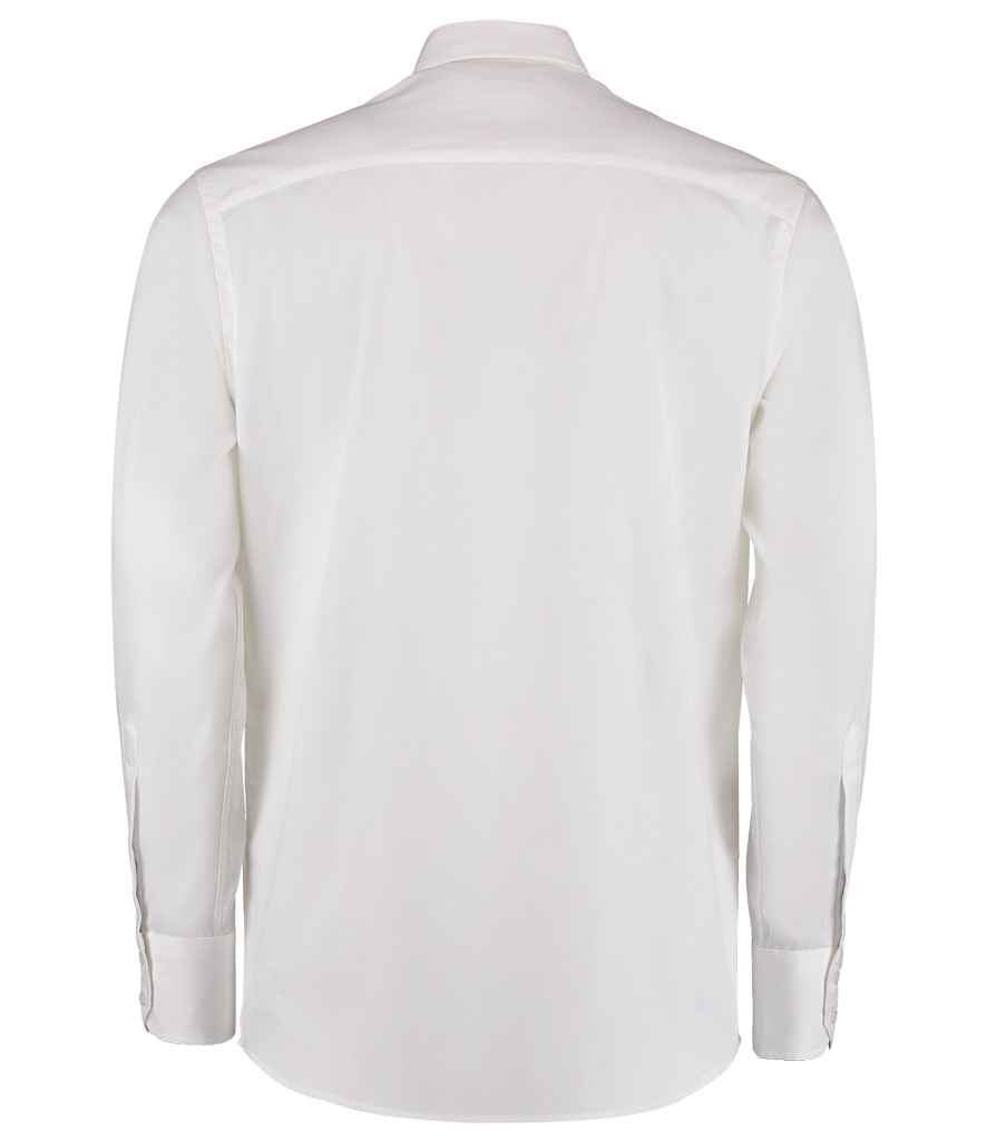Kustom Kit Premium Long Sleeve Tailored Oxford Shirt | White - Image 4