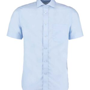 Kustom Kit Premium Short Sleeve Classic Fit Non-Iron Shirt | Light Blue