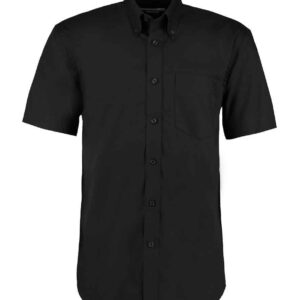 Kustom Kit Premium Short Sleeve Classic Fit Oxford Shirt | Black