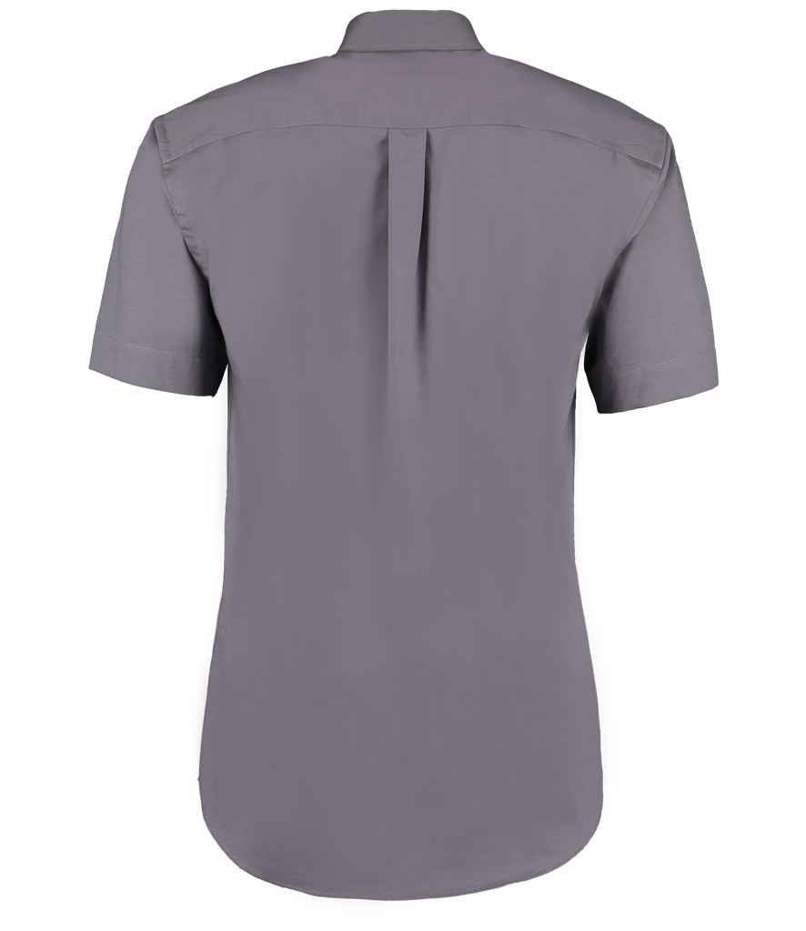 Kustom Kit Premium Short Sleeve Classic Fit Oxford Shirt | Charcoal - Image 2