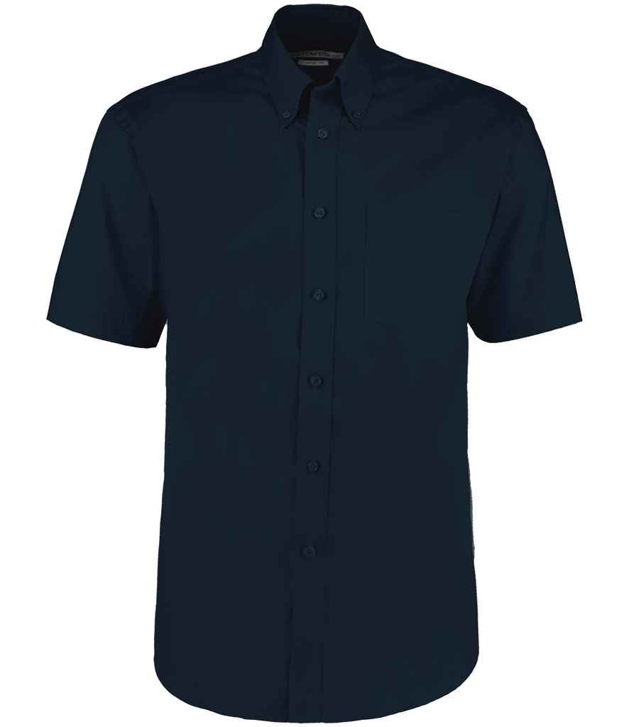 Kustom Kit Premium Short Sleeve Classic Fit Oxford Shirt | Dark Navy - Image 3
