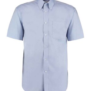 Kustom Kit Premium Short Sleeve Classic Fit Oxford Shirt | Light Blue