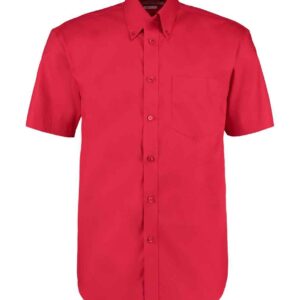Kustom Kit Premium Short Sleeve Classic Fit Oxford Shirt | Red