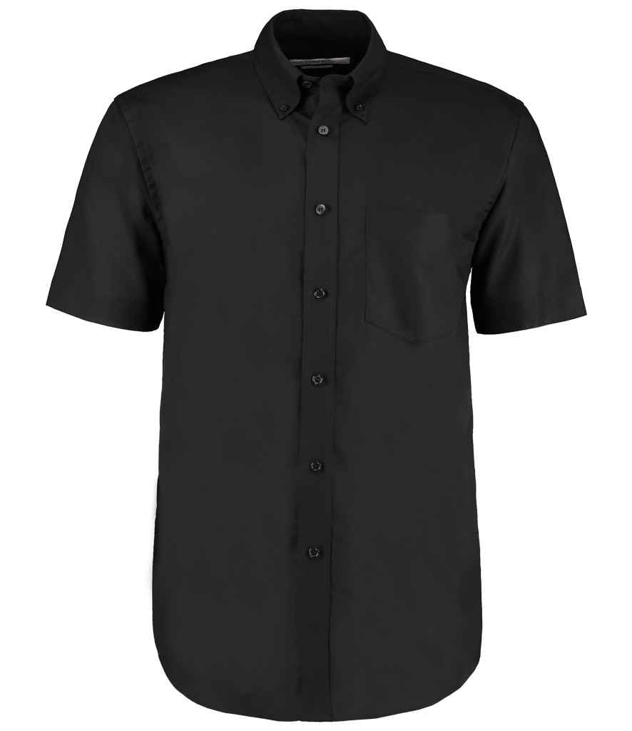 Kustom Kit Short Sleeve Classic Fit Workwear Oxford Shirt | Black
