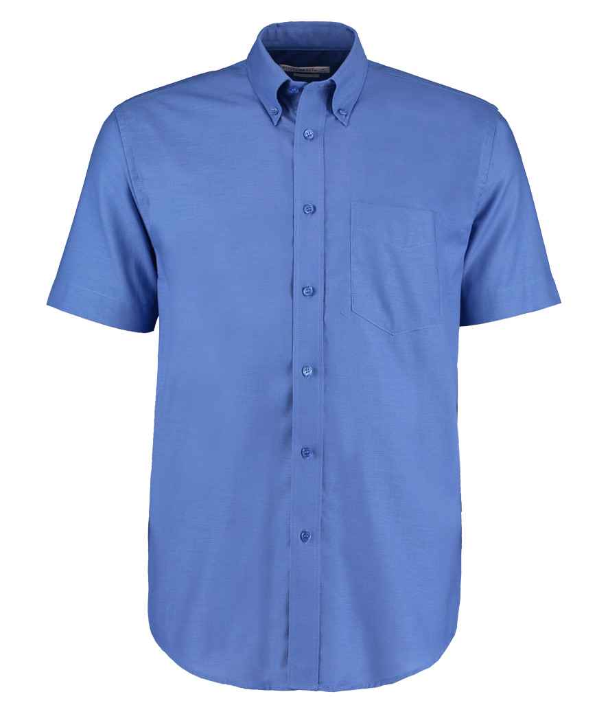 Kustom Kit Short Sleeve Classic Fit Workwear Oxford Shirt | Italian Blue