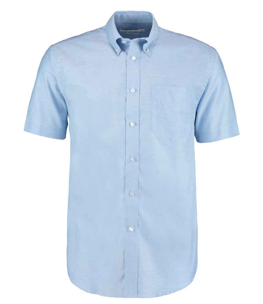 Kustom Kit Short Sleeve Classic Fit Workwear Oxford Shirt | Light Blue