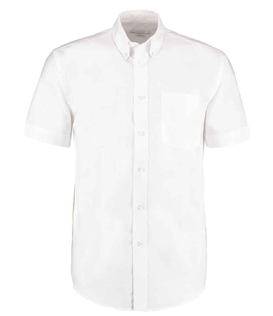 Kustom Kit Short Sleeve Classic Fit Workwear Oxford Shirt | White