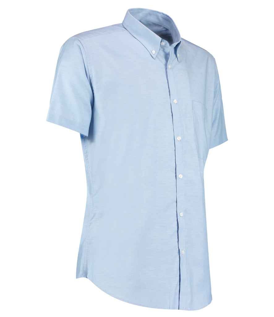 Kustom Kit Short Sleeve Slim Fit Oxford Shirt | Light Blue - Image 5