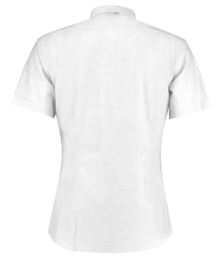 Kustom Kit Short Sleeve Slim Fit Oxford Shirt | White - Image 2