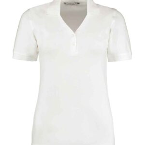 Kustom Kit Sophia Comfortec® V Neck Polo Shirt | White