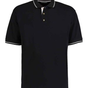 Kustom Kit St Mellion Tipped Cotton Piqué Polo Shirt | Black/White