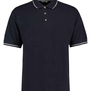 Kustom Kit St Mellion Tipped Cotton Piqué Polo Shirt | Navy/White