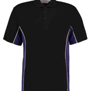 Kustom Kit Track Poly/Cotton Piqué Polo Shirt | Black/Purple