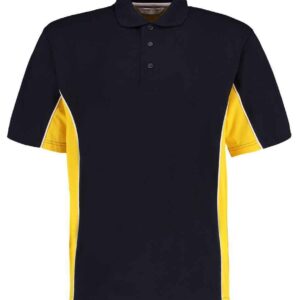Kustom Kit Track Poly/Cotton Piqué Polo Shirt | Navy/Mid Yellow