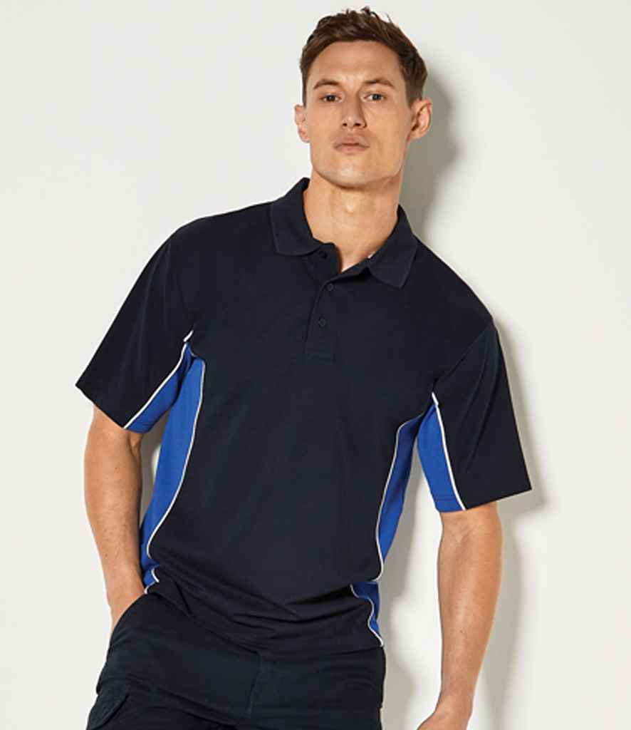 Kustom Kit Track Poly/Cotton Piqué Polo Shirt | Navy/Royal Blue - Image 3