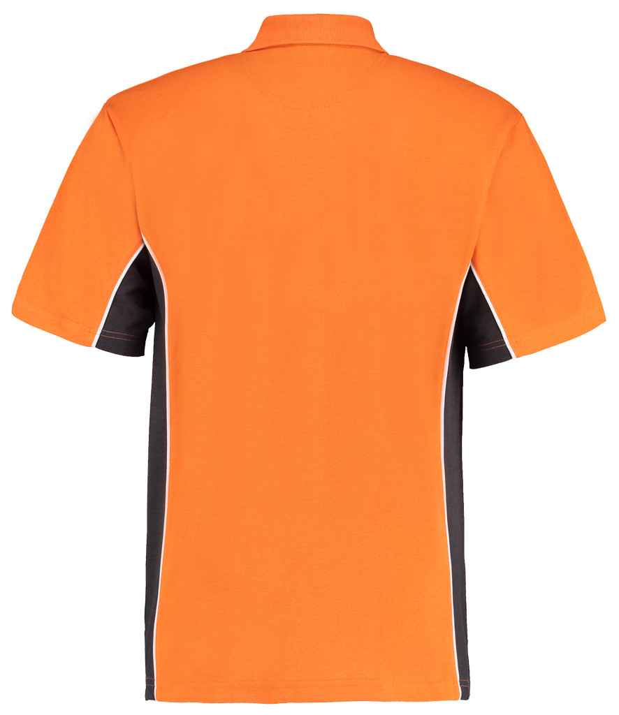 Kustom Kit Track Poly/Cotton Piqué Polo Shirt | Orange/Graphite Grey - Image 2