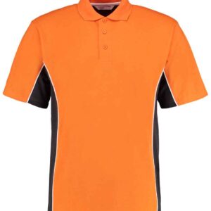Kustom Kit Track Poly/Cotton Piqué Polo Shirt | Orange/Graphite Grey