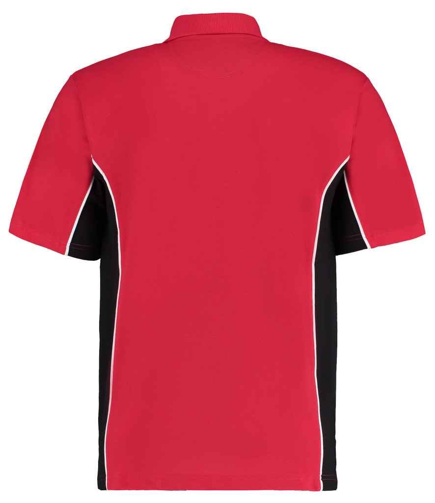 Kustom Kit Track Poly/Cotton Piqué Polo Shirt | Red/Black - Image 2