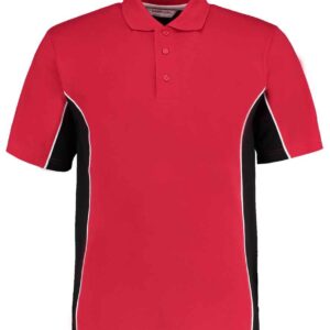 Kustom Kit Track Poly/Cotton Piqué Polo Shirt | Red/Black