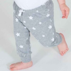 Larkwood Baby/Toddler Lounge Pants | Heather Grey/White Stars