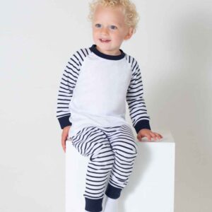 Larkwood Baby/Toddler Striped Pyjamas | Navy/White