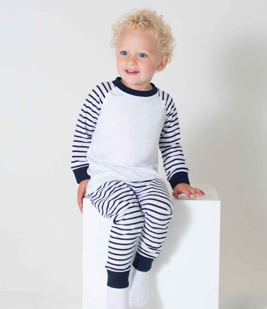 Larkwood Baby/Toddler Striped Pyjamas | Navy/White