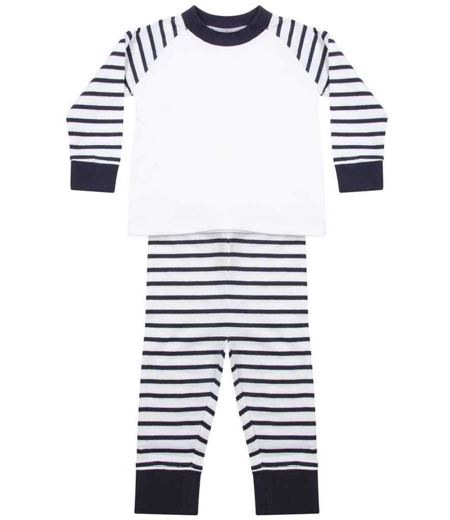 Larkwood Baby/Toddler Striped Pyjamas | Navy/White - Image 2
