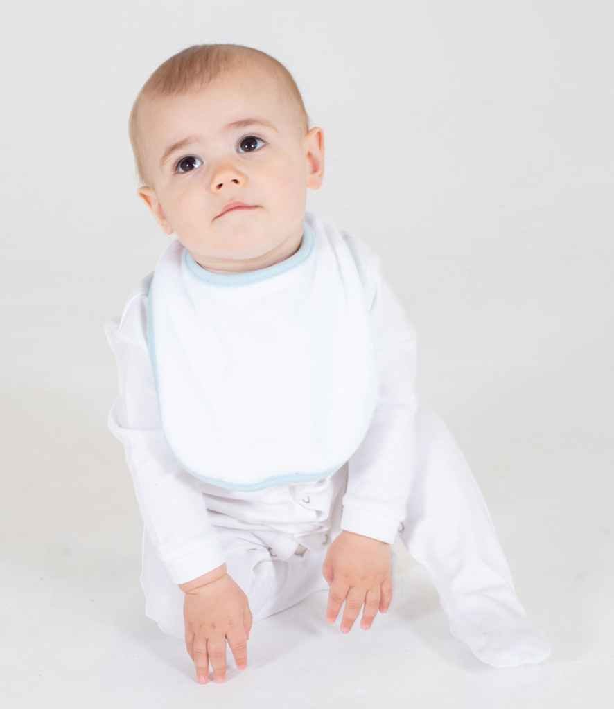 Larkwood Baby/Toddler Terry Bib | White/Pale Blue