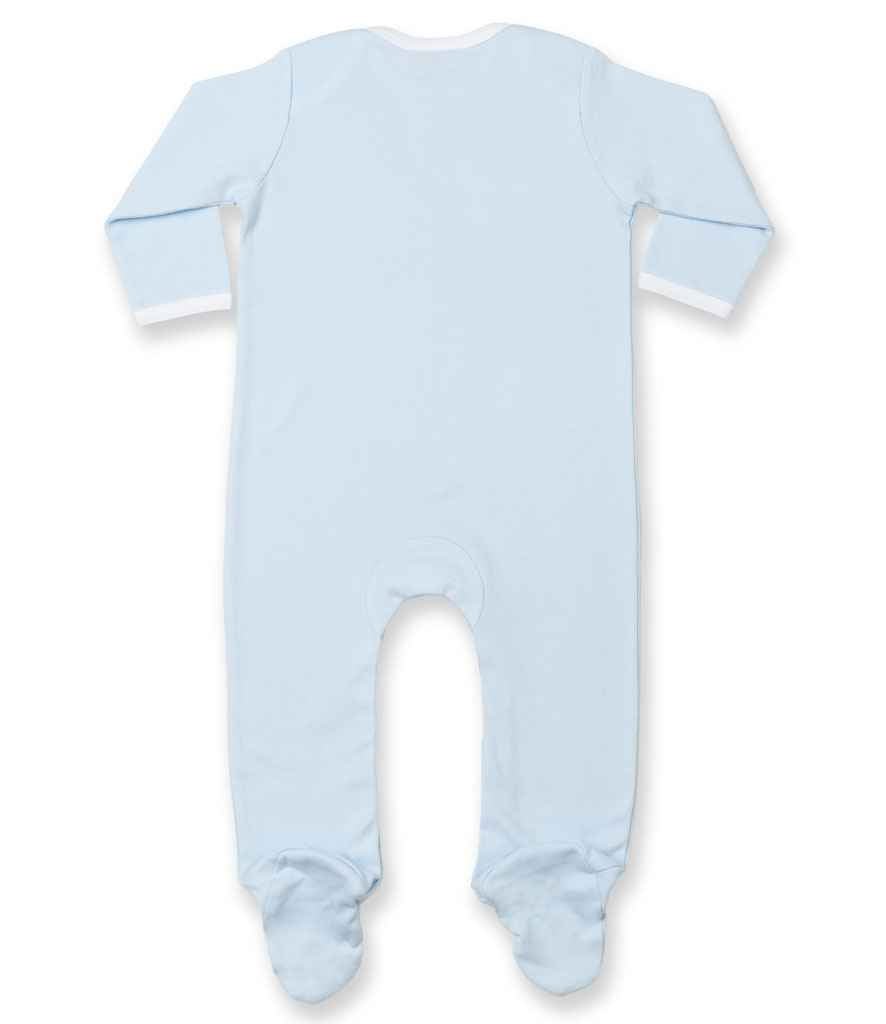 Larkwood Contrast Baby Sleepsuit | Pale Blue/White - Image 3