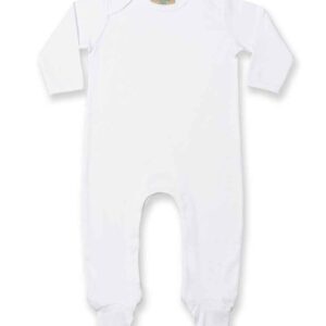 Larkwood Contrast Baby Sleepsuit | White/White