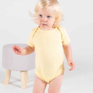 Larkwood Essential Short Sleeve Baby Bodysuit | Pale Yellow
