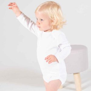 Larkwood Long Sleeve Baby Bodysuit | White