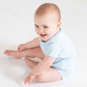 Larkwood Short Sleeve Baby Bodysuit | Pale Blue