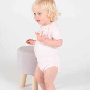 Larkwood Short Sleeve Baby Bodysuit | Pale Pink