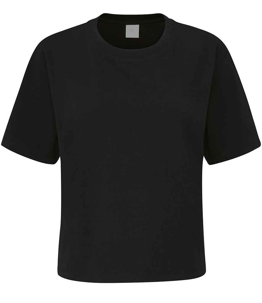 Mantis Ladies Cropped Heavy T-Shirt | Black