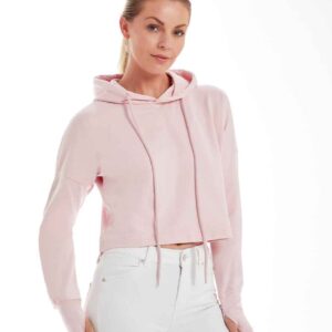 Mantis Ladies Cropped Hoodie | Soft Pink