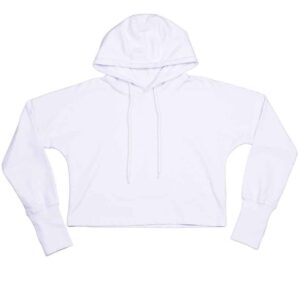 Mantis Ladies Cropped Hoodie | White