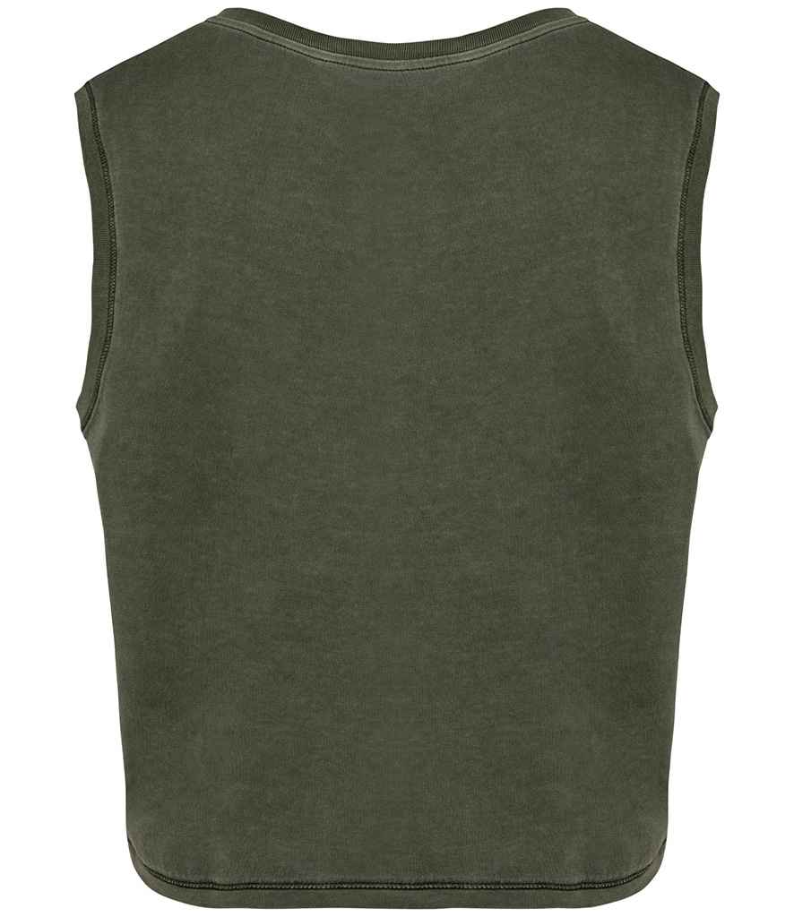 Native Spirit Ladies Cropped Tank Top | Washed Organic Khaki - Image 2