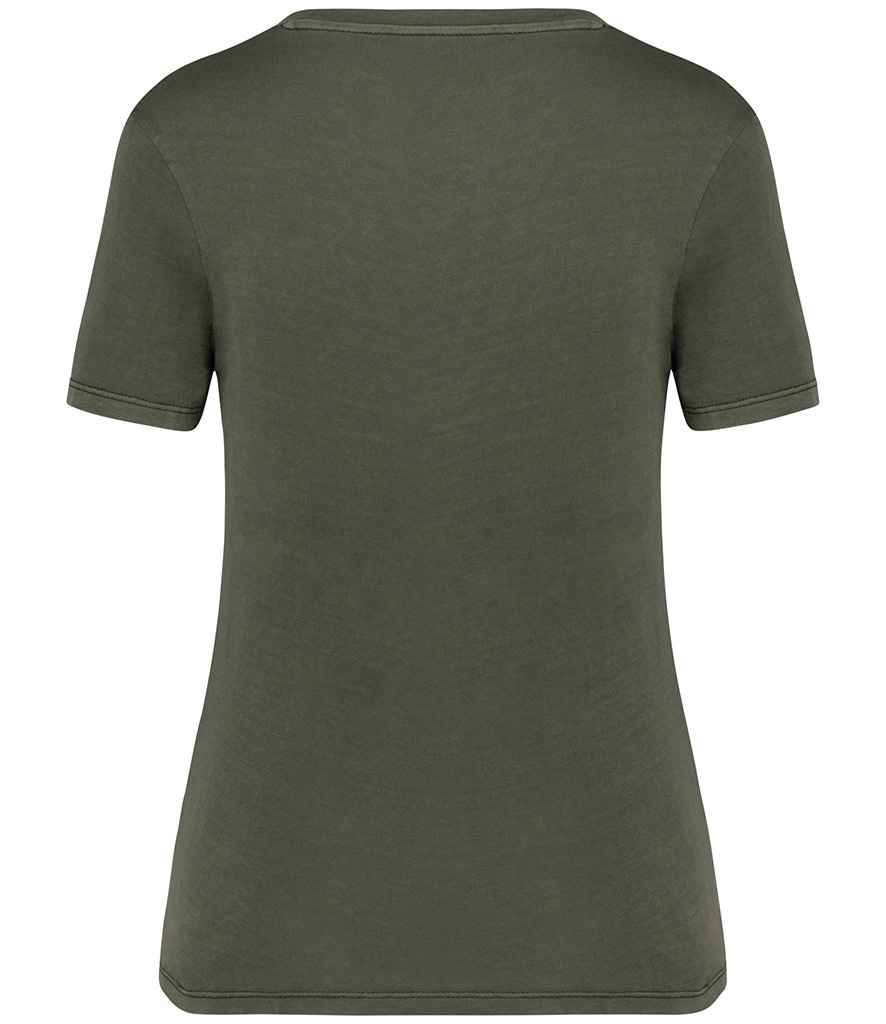 Native Spirit Ladies Faded T-Shirt | Washed Organic Khaki - Image 2