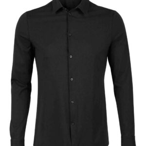 NEOBLU Balthazar Jersey Long Sleeve Shirt | Deep Black