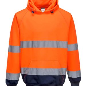 Portwest Hi-Vis Two Tone Hooded Sweatshirt | Orange/Navy