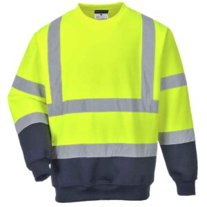 Portwest Hi-Vis Two Tone Sweatshirt | Yellow/Navy