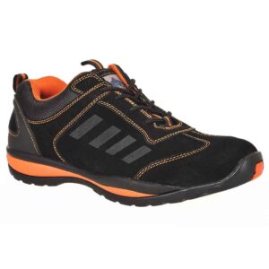 Portwest Steelite™ Lusum S1P HRO Safety Trainers | Black/Orange