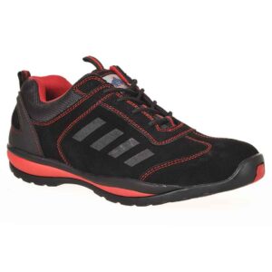 Portwest Steelite™ Lusum S1P HRO Safety Trainers | Black/Red