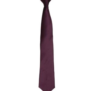 Premier 'Colours' Satin Clip Tie | Aubergine