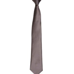 Premier 'Colours' Satin Clip Tie | Dark Grey