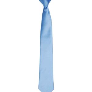 Premier 'Colours' Satin Clip Tie | Mid Blue