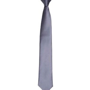 Premier 'Colours' Satin Clip Tie | Steel