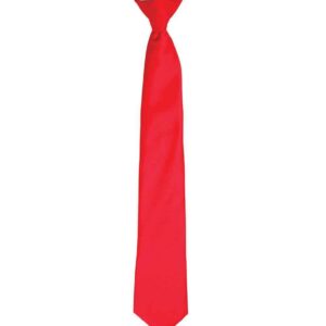 Premier 'Colours' Satin Clip Tie | Strawberry Red