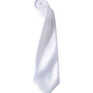 Premier 'Colours' Satin Tie | White
